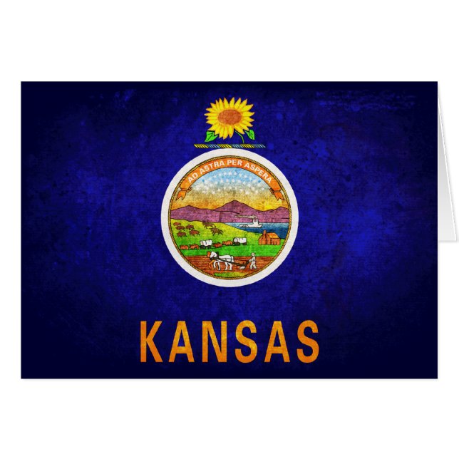 Cartão Bandeira de Kansas (Frente horizontal)