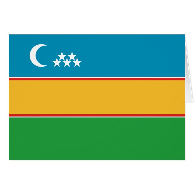 Cartão Bandeira de Karakalpakstan (Frente Horizontal)