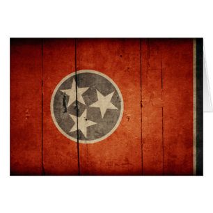 Cartão Bandeira de madeira áspera de Tennessee