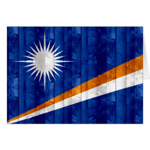 Cartão Bandeira de madeira de Marshallese