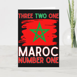 Cartão Bandeira de Marrocos Adepto de Futebol Marroquino