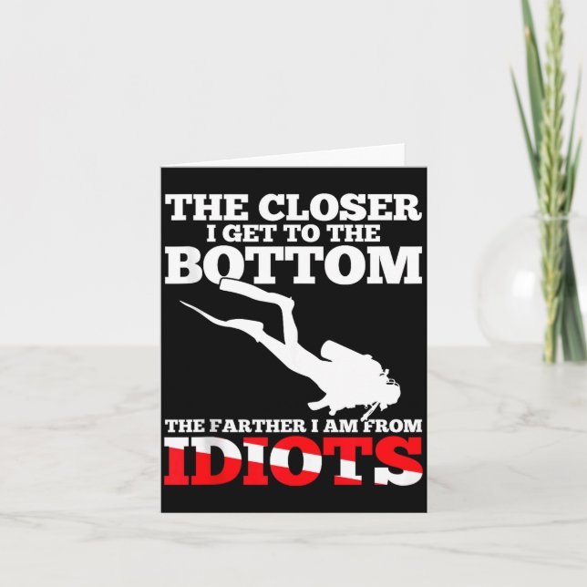 Cartão Bandeira de mergulho engraçada Citação de mergulho (Frente)