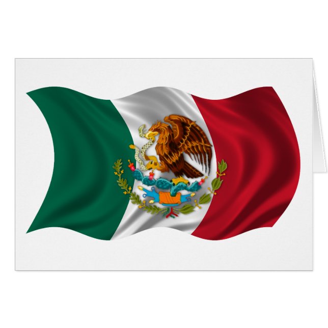 Cartão Bandeira de México, brasão (Frente Horizontal)