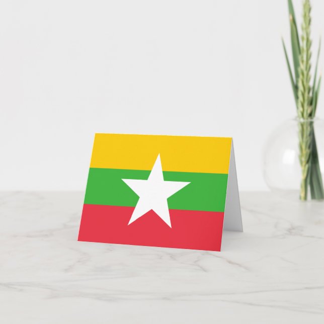 Cartão Bandeira de Mianmar (Frente)