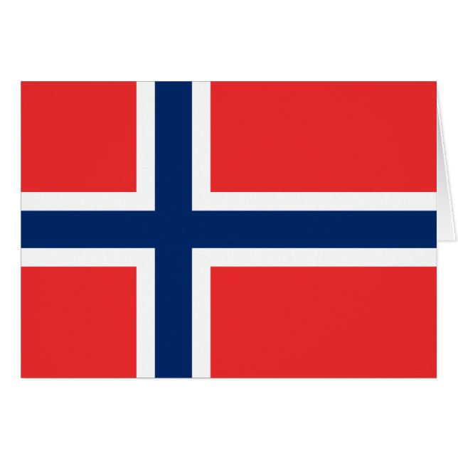 Cartão Bandeira de Noruega (Frente Horizontal)