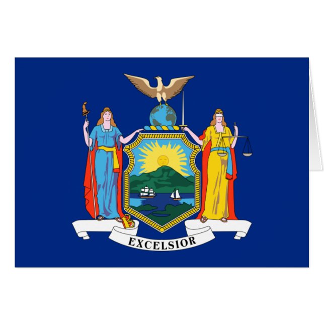 Cartão Bandeira de Nova York (Frente Horizontal)