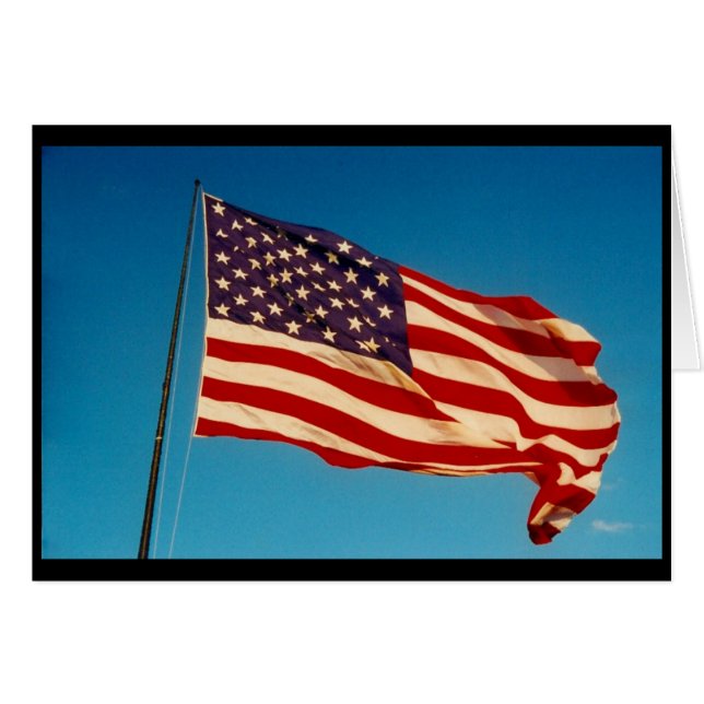 Cartão bandeira de ondas usa (Frente Horizontal)