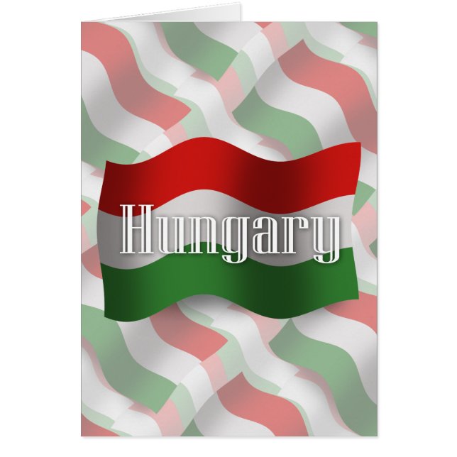 Cartão Bandeira de ondulação de Hungria (Frente)