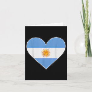 Cartão Bandeira de orgulho do país coração vintage argent