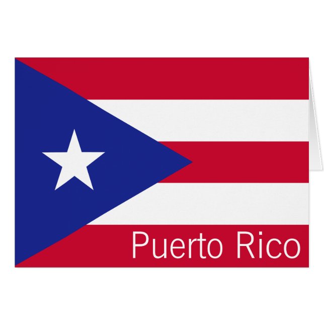 Cartão Bandeira de Porto Rico (Frente Horizontal)