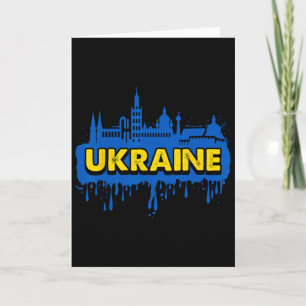 Cartão Bandeira de Presente da Ucrânia Ukraini Kiev Ucran