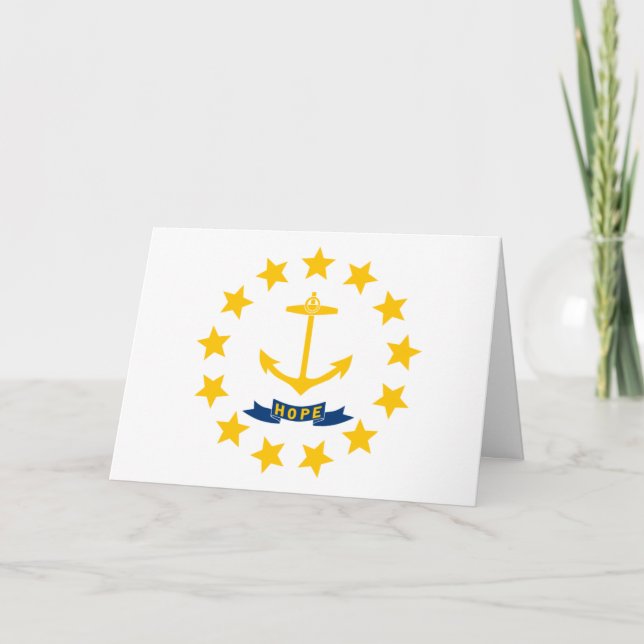 Cartão Bandeira de Rhode Islander, Bandeira de Rhode Isla (Frente)