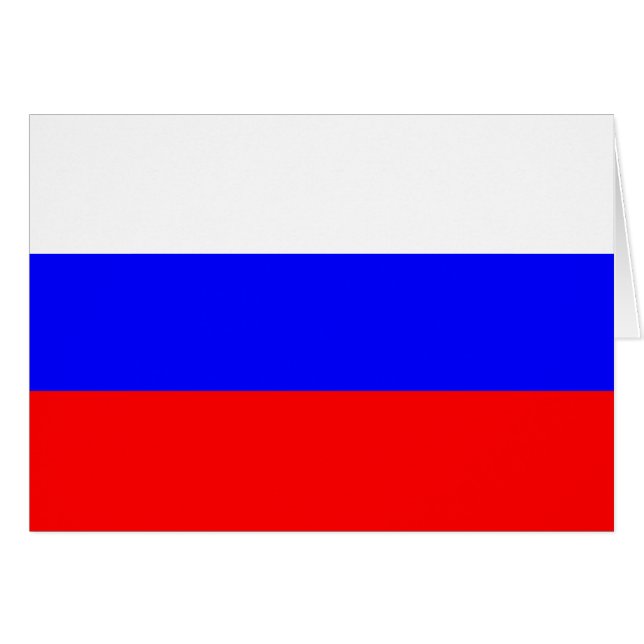 Cartão Bandeira de Rússia (Frente horizontal)