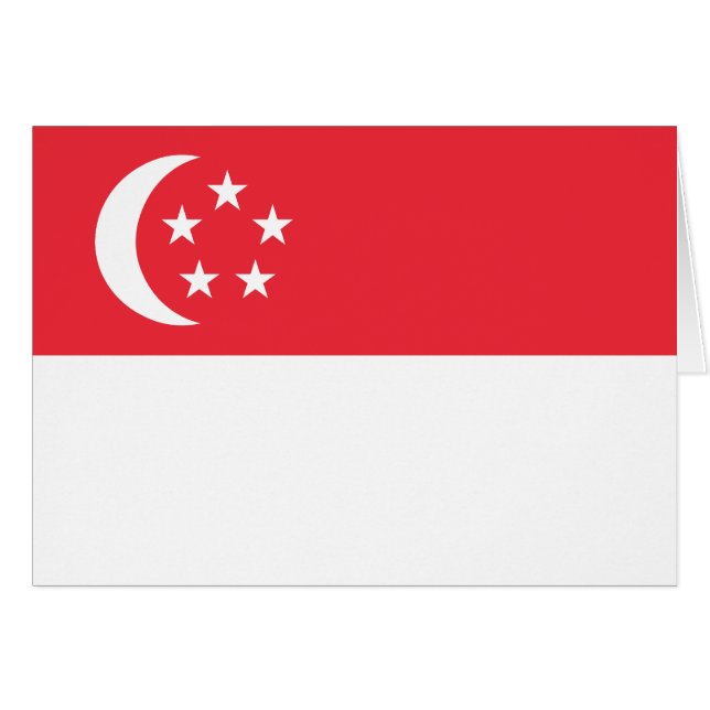 Cartão Bandeira de Singapura (Frente Horizontal)