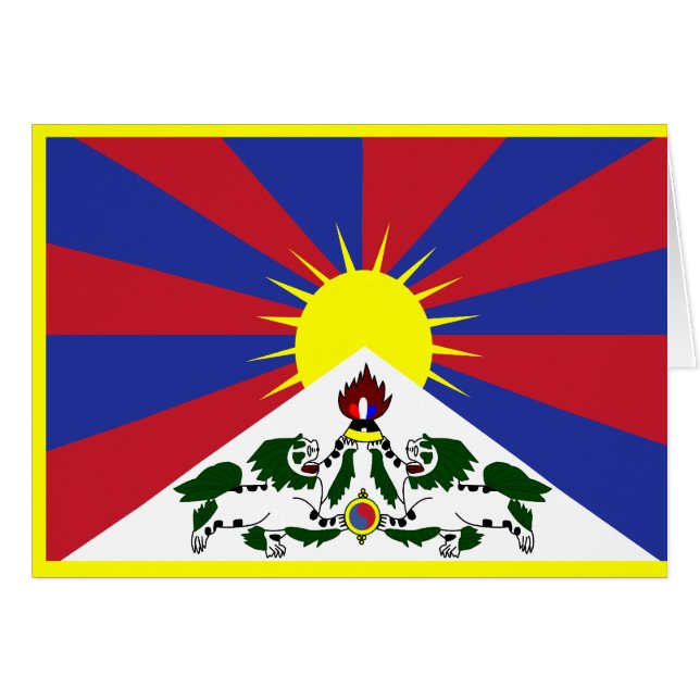 Cartão Bandeira de Tibet (Frente Horizontal)