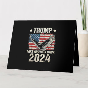 Cartão Bandeira de Trump 2024 toma a América de volta hom