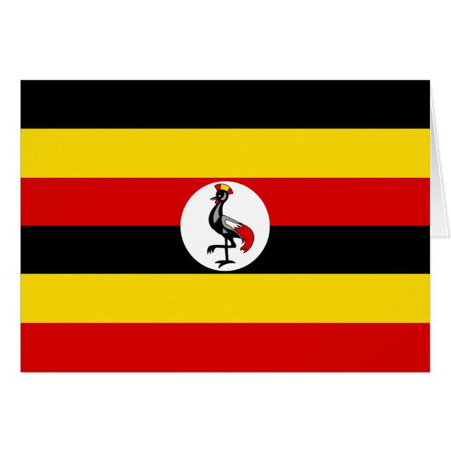 Cartão Bandeira de Uganda (Frente Horizontal)