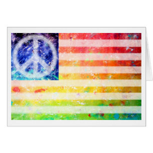 Cartão Bandeira do anormal da paz do Hippie