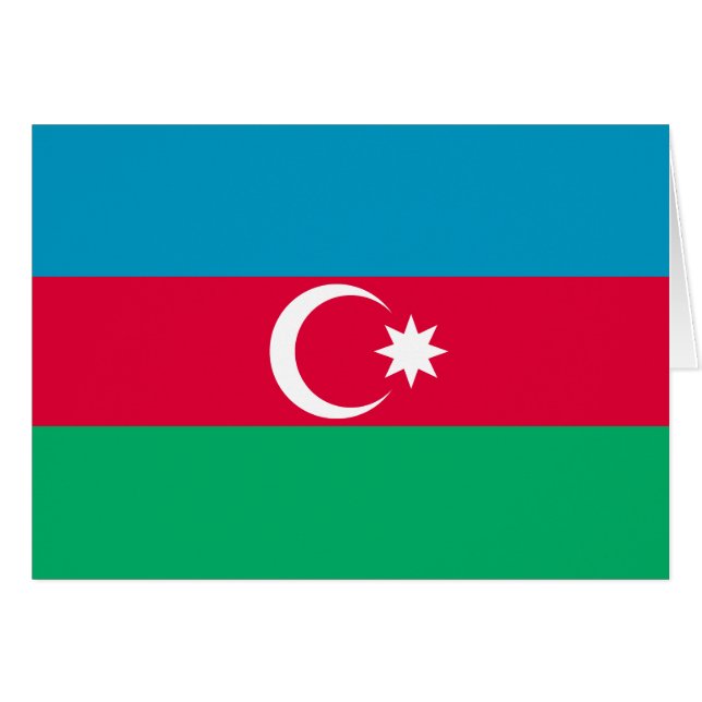Cartão Bandeira do Azerbaijão Patriótico (Frente Horizontal)