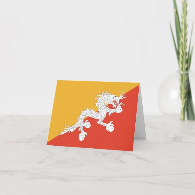 Cartão Bandeira do Butão (Frente)