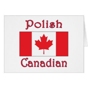 Cartão Bandeira do Canadá polonês