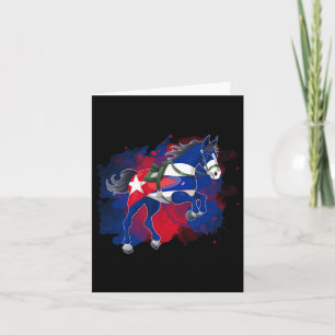 Cartão Bandeira do Cavalo Andando em Cuba