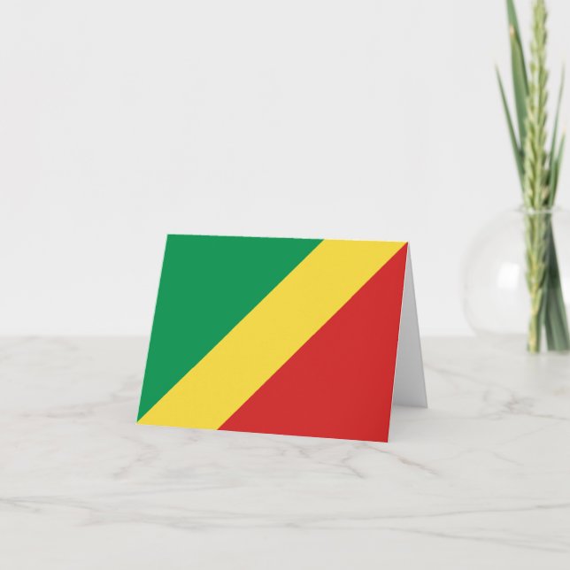 Cartão Bandeira do Congo-Brazzaville (Frente)