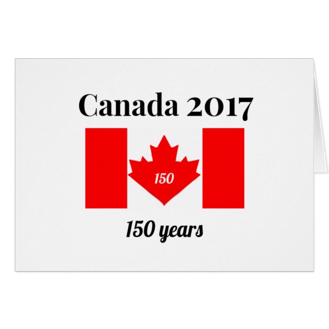 Cartão Bandeira do coração de Canadá 150 em 2017 (Frente Horizontal)
