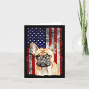 Cartão Bandeira do Dia 4 de Julho do Amante do Cão Bulldo
