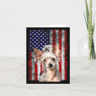 Cartão Bandeira do Dia 4 de Julho do Amante do Cão Cresta