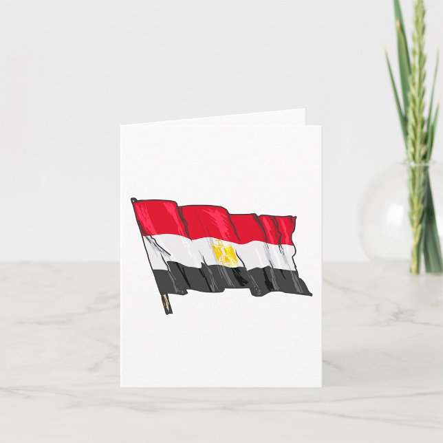 Cartão Bandeira do Egito Desgastada à Mão (Criador carregado)