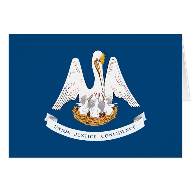 Cartão Bandeira do Estado da Louisiana (Frente Horizontal)