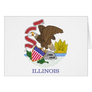 Cartão Bandeira do estado de Illinois