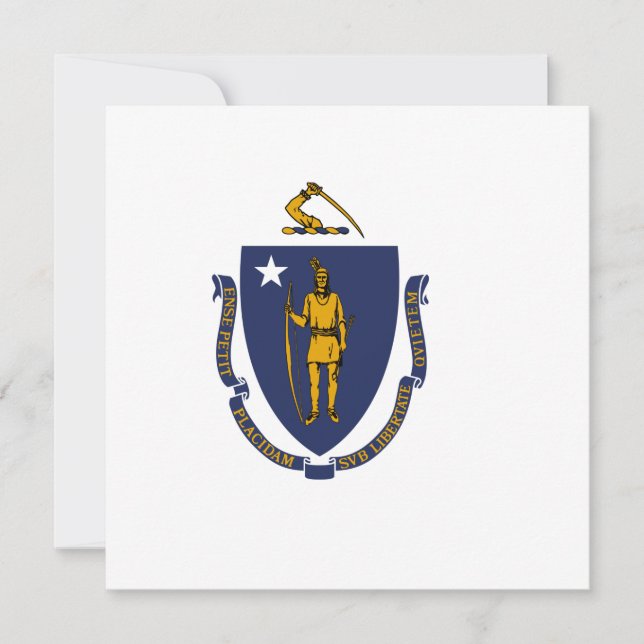 Cartão Bandeira do Estado de Massachusetts (Frente)
