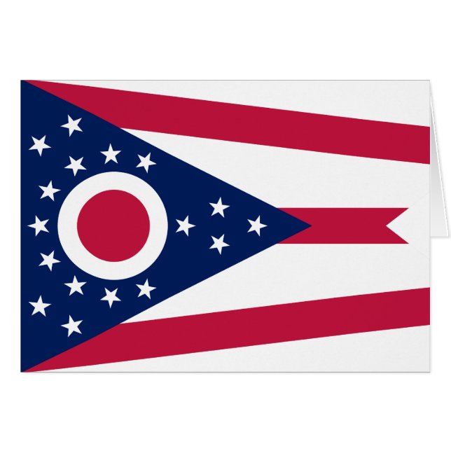 Cartão Bandeira do Estado de Ohio (Frente Horizontal)
