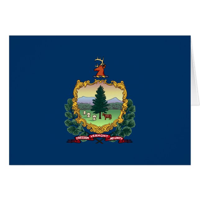 Cartão Bandeira do Estado de Vermont (Frente Horizontal)