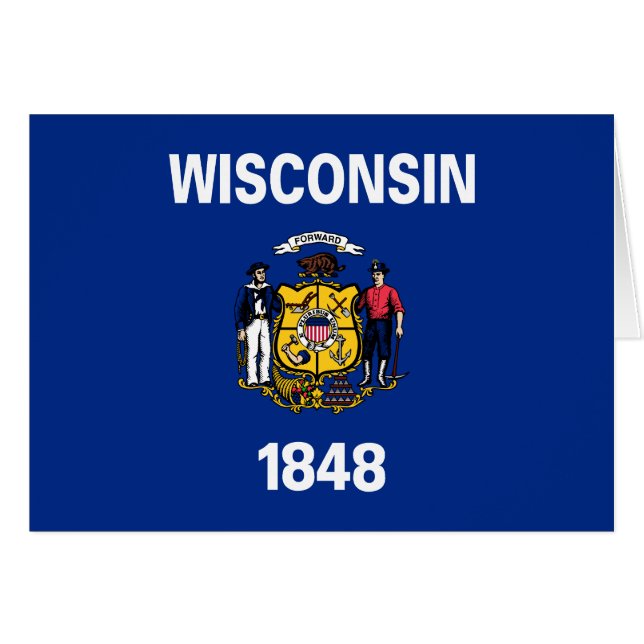 Cartão Bandeira do Estado de Wisconsin (Frente Horizontal)