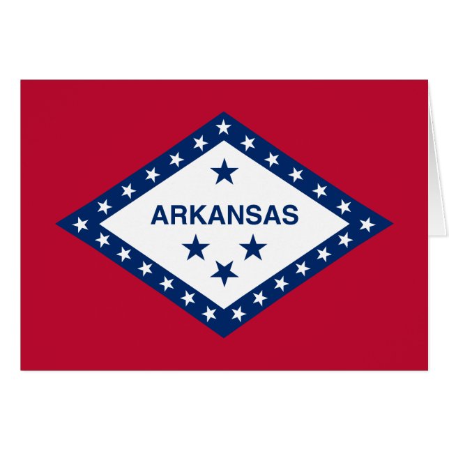 Cartão Bandeira do Estado do Arkansas (Frente Horizontal)