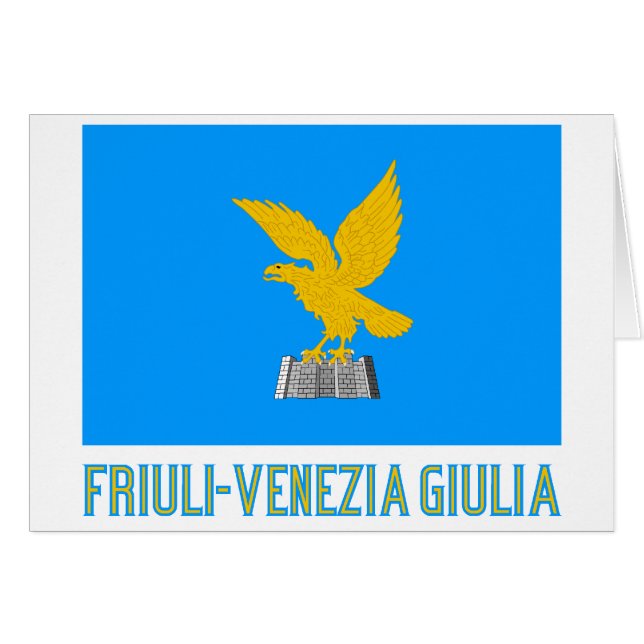 Cartão Bandeira do Friuli-Venezia Giulia com nome (Frente Horizontal)