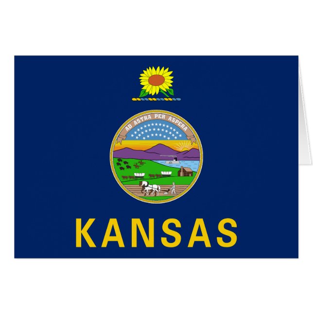Cartão Bandeira do Kansas (Frente Horizontal)