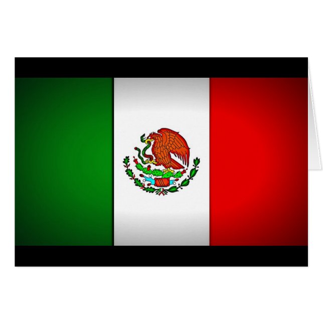 Cartão Bandeira do México Estilizada (Frente Horizontal)