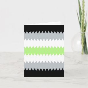 Cartão Bandeira do Orgulho Agênero Groovy Boho ZigZag Abs