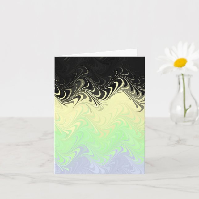 Cartão Bandeira do Orgulho Cassgender Abstrata Marmorizad (Planta pequena)