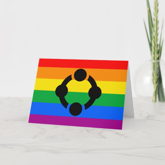 Cartão Bandeira do Orgulho do Niche Arco-Íris (Frente)