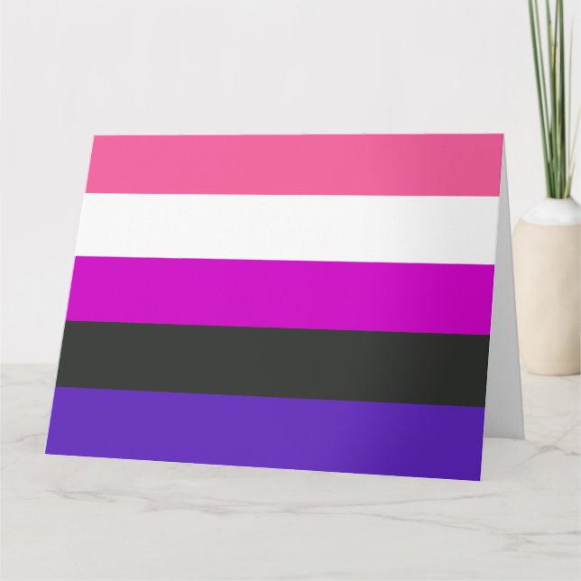 Cartão Bandeira do Orgulho Genderfluid (Frente)