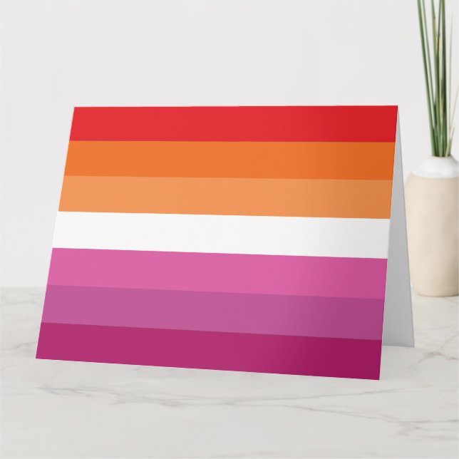 Cartão Bandeira do Orgulho Lésbico (Frente)