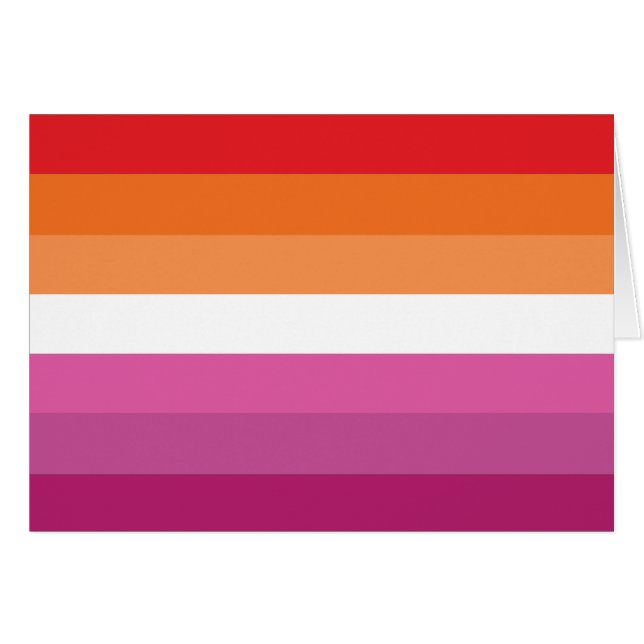 Cartão Bandeira do Orgulho Lésbico (Frente Horizontal)