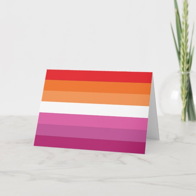 Cartão Bandeira do Orgulho Lésbico (Frente)