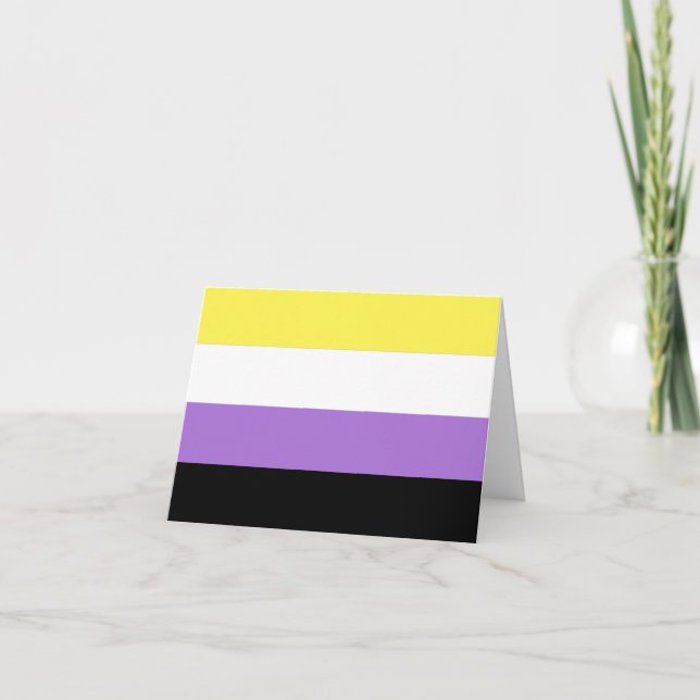 Cartão Bandeira do Orgulho Não Binário (Frente)