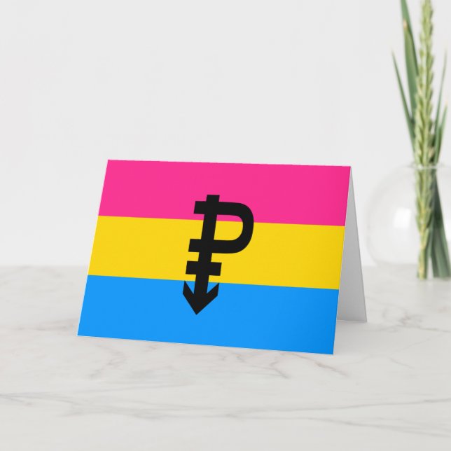 Cartão Bandeira do Orgulho Pansexual (Frente)